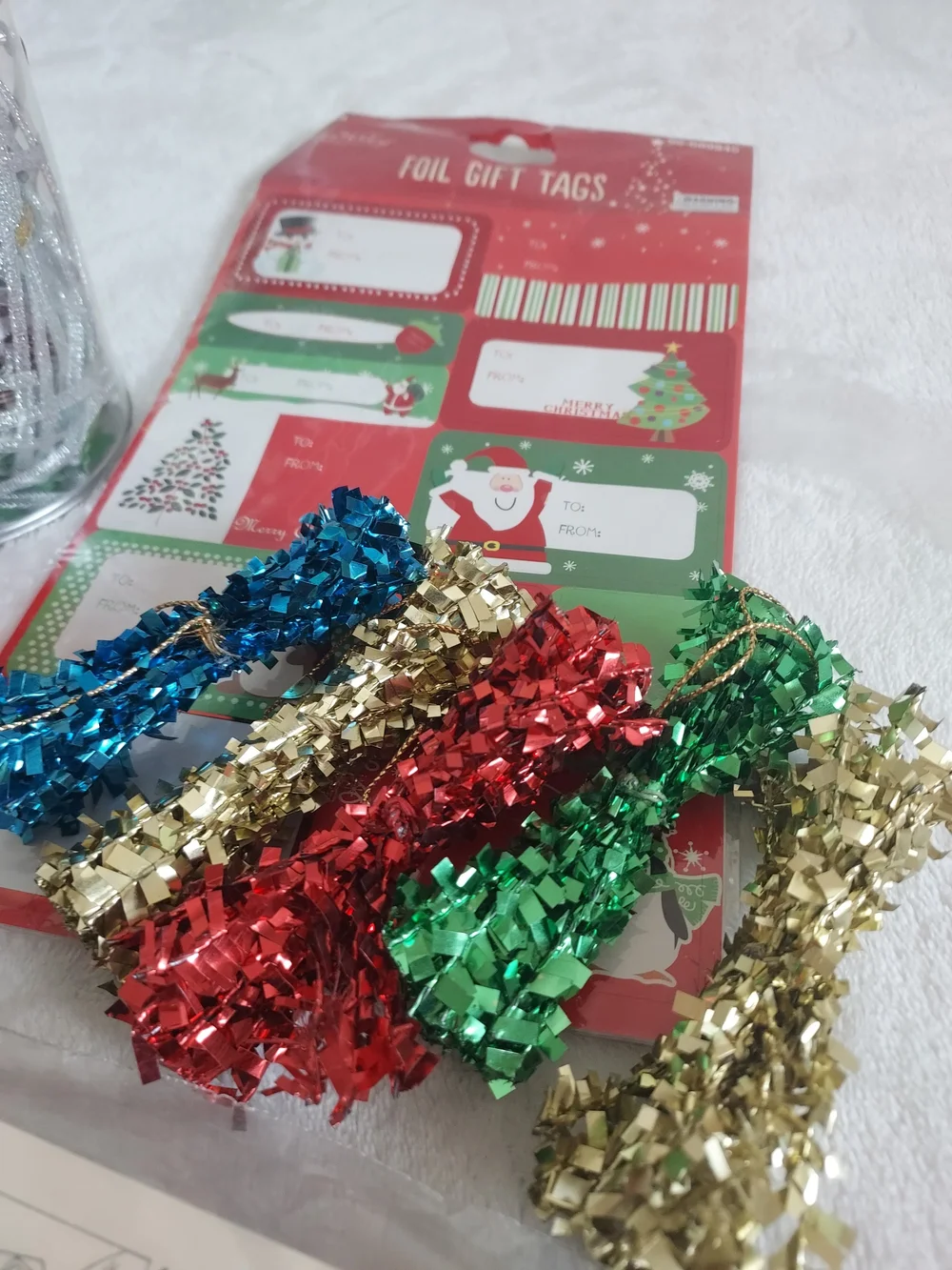 Bundle of Various Holiday Gift Tags Mini Bags & Bows Christmas Wrapping Decor